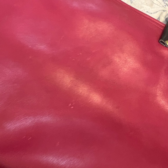 ALTAI MADE IN USA ART BAG RED BROWN LEATHER VGUC CHICAGO BULLS RED COLOR - Picture 14 of 16